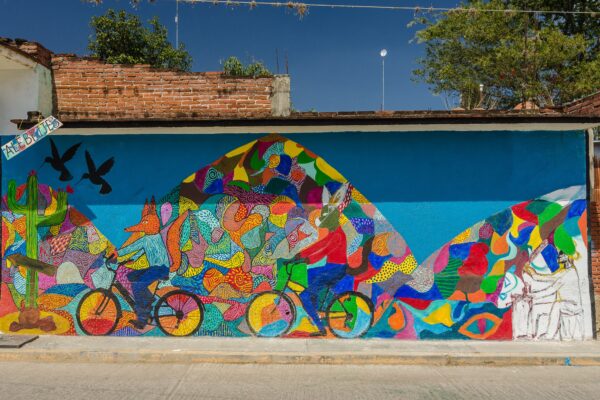 Mural en San Martín Tilcajete, Oaxaca