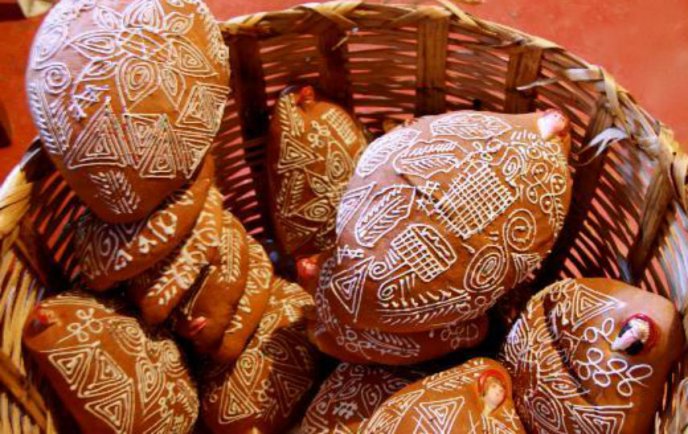 Foto de pan de muertos de la Villa de Mitla en Oaxaca